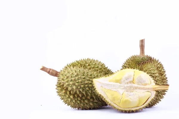 Żółty Obrane Durian Mon Stringi Król Owoców Durian Owoców Płyta — Zdjęcie stockowe