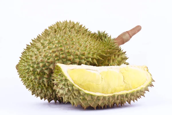 Durian Mon Stringi Król Owoców Durian Białym Tle Świeże Zdrowe — Zdjęcie stockowe