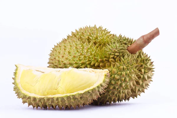 Durian Mon Thong 은하얀 배경의 두리안 열매를 사람의 왕이다 — 스톡 사진