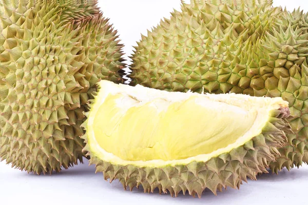 Durian Mon Thong 은하얀 배경의 두리안 열매를 사람의 왕이다 — 스톡 사진