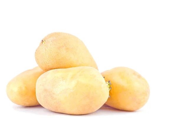 Ziemniaki Organiczne Bulwy Białym Tle Zdrowe Ziemniaki Żywność Roślinna Izolowane — Zdjęcie stockowe