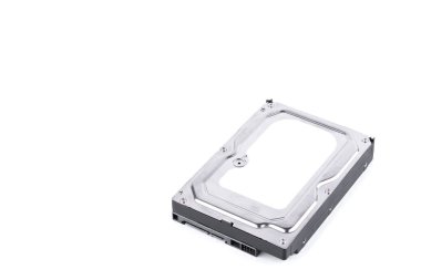 Sabit disk, dijital veri bilgisayarı için beyaz arkaplan sabit disk teknolojisi izole edilmiş veri depolamasıdır.