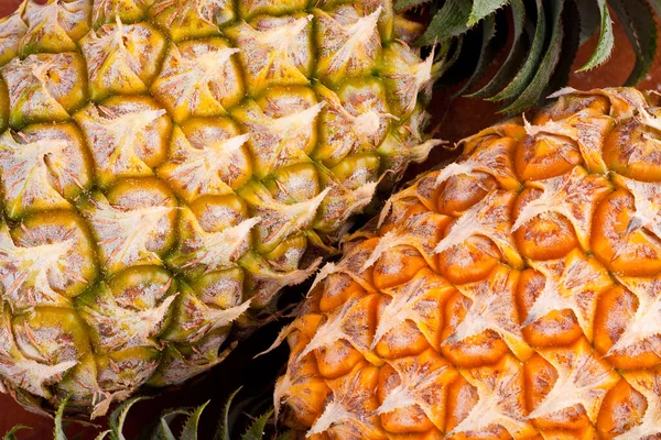 Ripe Pineapple Shell Texture Background Healthy Pineapple Fruit Food Isolated — Stock Photo, Image