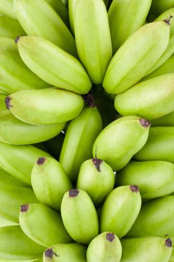 yeşil çiğ altın muz beyaz zemin üzerinde sağlıklı Pisang Mas muz meyvesi izole