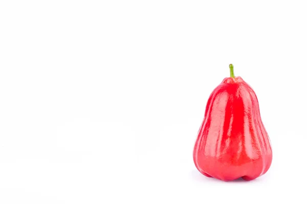 Ώριμο Κόκκινο Τριαντάφυλλο Μήλο Λευκό Φόντο Υγιή Φρούτα Ροζέ Τροφίμων — Φωτογραφία Αρχείου