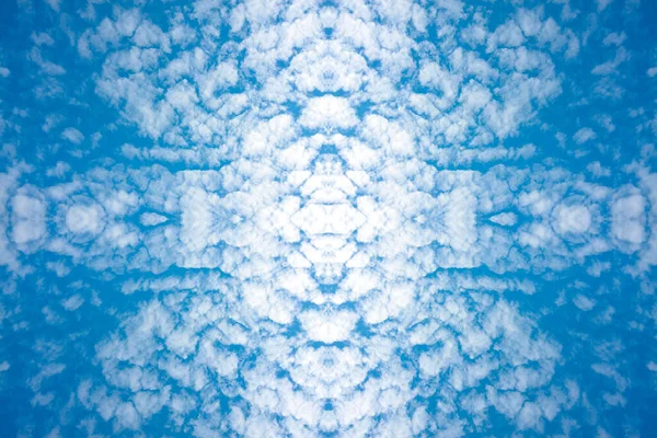 Ciel Bleu Nuages Duveteux Cirrocumulus Sur Fond Nature Texture — Photo