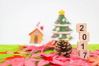 Mutlu Noeller ve mutlu yeni yıl arka plan ve numara 2017 t