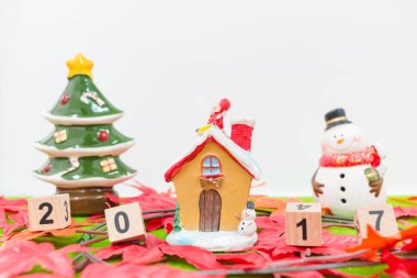 Mutlu Noeller ve mutlu yeni yıl arka plan ve numara 2017 t