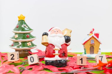 Mutlu Noeller ve mutlu yeni yıl arka plan ve numara 2017 t