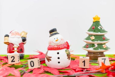 Mutlu Noeller ve mutlu yeni yıl arka plan ve numara 2017 t