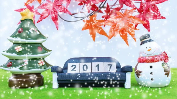 Buon Natale e felice anno nuovo sfondo e numero 2017 t — Foto Stock