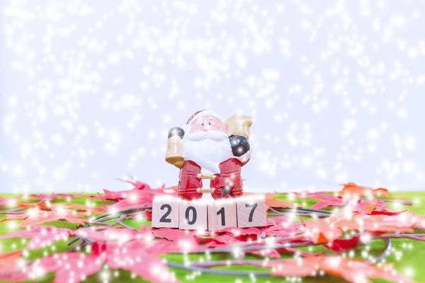 Neşeli Noel ve mutlu yeni yıl arka plan ve sayı 2017 
