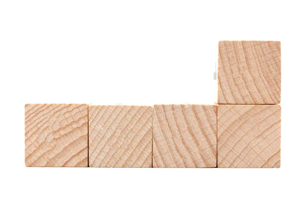 Cubi di legno su sfondo bianco — Foto Stock