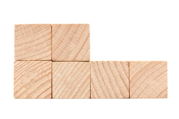 Cubes en bois sur fond blanc — Photo