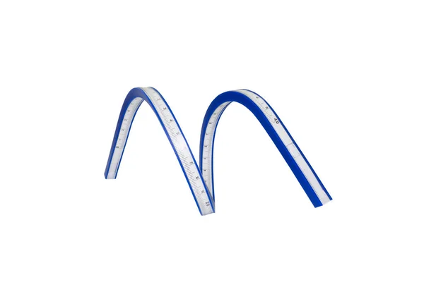 Régua de curva flexível em um fundo branco — Fotografia de Stock
