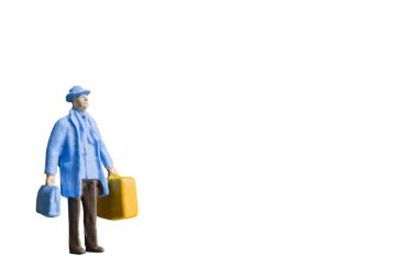 Beyaz arka planda izole edilmiş minyatür insanlar 