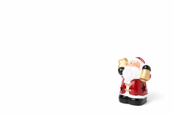 Figurinas de Papai Noel sobre fundo branco — Fotografia de Stock