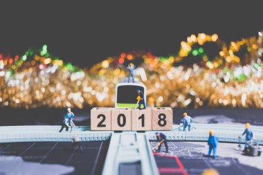 Minyatür insanlar alt yapı ahşap blok numarası 2018 