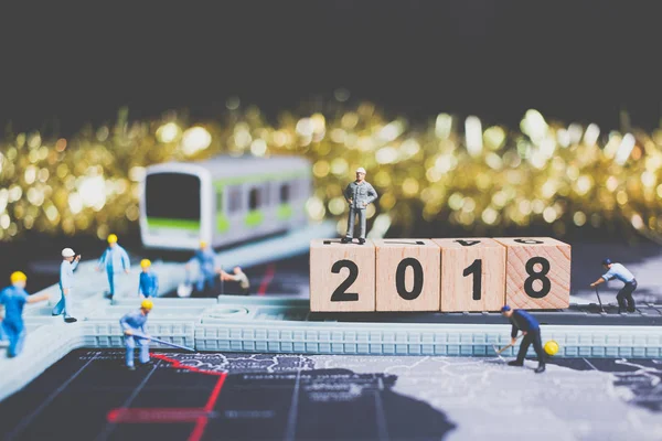 Minyatür insanlar alt yapı ahşap blok numarası 2018 