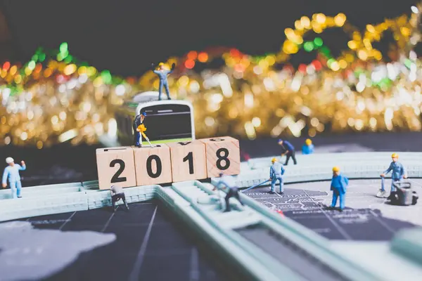 Minyatür insanlar alt yapı ahşap blok numarası 2018 