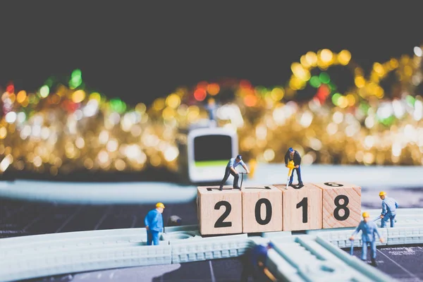 Minyatür insanlar alt yapı ahşap blok numarası 2018 