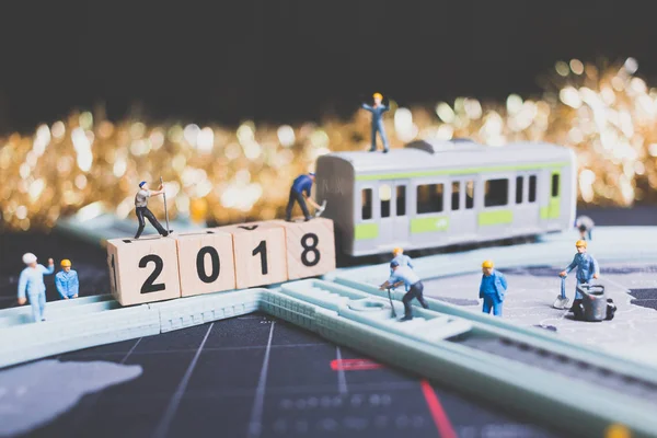 Minyatür insanlar alt yapı ahşap blok numarası 2018 