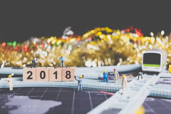 Minyatür insanlar alt yapı ahşap blok numarası 2018 