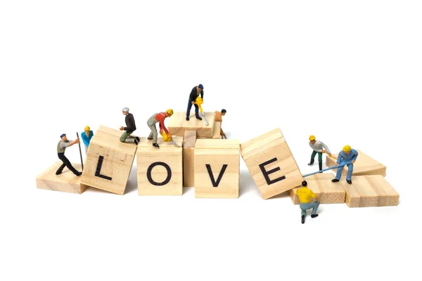Personas en miniatura: Palabra de equipo de trabajo "Amor  " —  Fotos de Stock