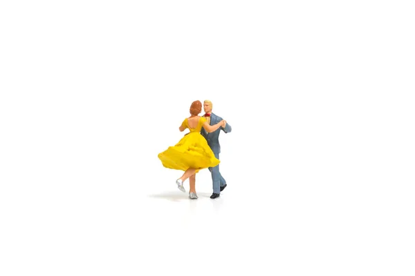 Pár romantikus tánc fehér háttér — Stock Fotó