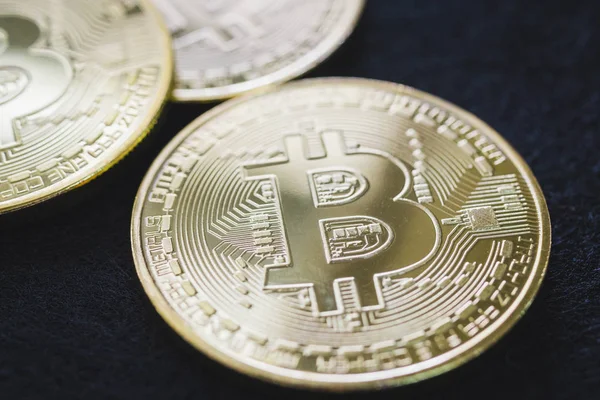 Bitcoin Criptomoeda Digital Bit Coin BTC Moeda — Fotografia de Stock