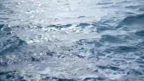 Primer Plano Ondas Marinas Disparadas Desde Barco — Vídeos de Stock