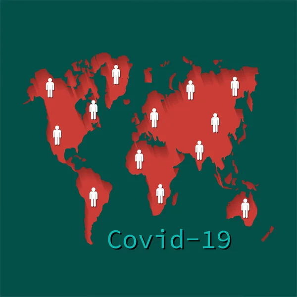 Épidémie Coronavirus Concept Distance Sociale Covid Information Prévention Protection — Image vectorielle