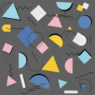 Memphis desen stilleri arka plan. vektör illüstrasyon