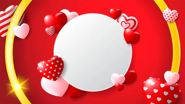 Beyaz Çember Sevgililer Günü Vektör illüstrasyonu