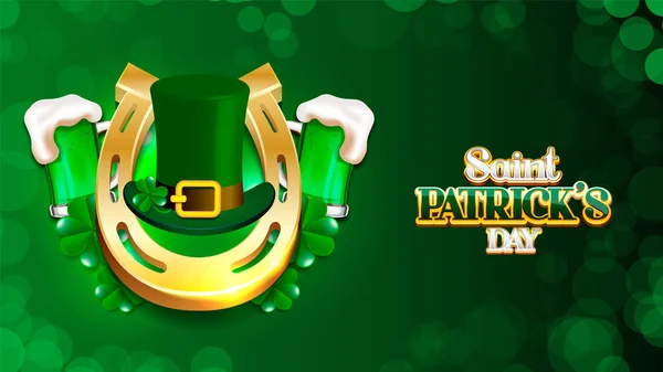 Aziz Patrick Günü Altın At nalı, yonca ve cüce şapka