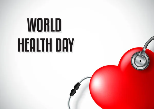 Kampagne zum Weltgesundheitstag mit rotem Liebesherz — Stockvektor