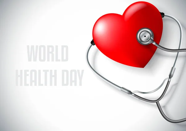 Världshälsodagen kampanj med röd kärlek hjärta — Stock vektor