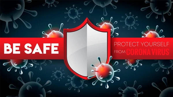 Stop Corona Virus Outbreak Protect Yourself Corona Wallpaper Background — Stock Vector