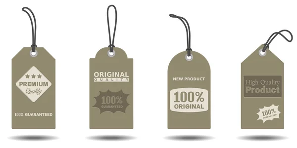 Set Product Labels Price Tag Different Shape Isolated White Background — 스톡 사진