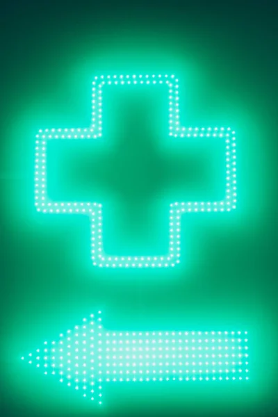Pharmacy Sign Pharmacy Neon Sign Night — Stock Photo, Image