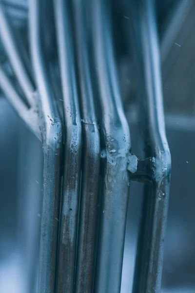 Construção Metal Abstrato Hastes Metal Teia Metal Fundo Com Tubos — Fotografia de Stock