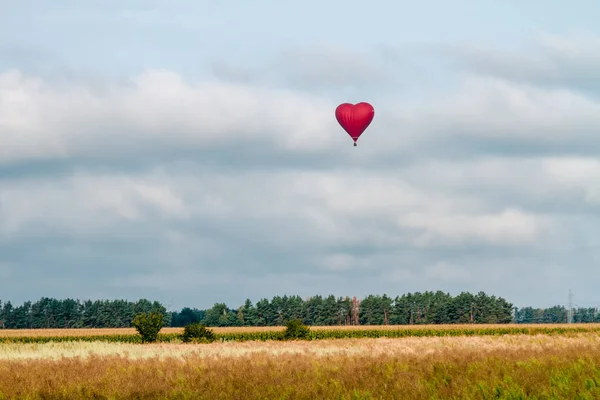 Ballon in Herzform fliegen — Stockfoto