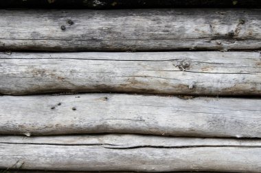 Kütüklerden bir duvar. Arkaplan.