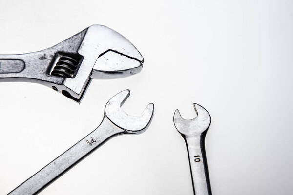 Wrenches on a white background