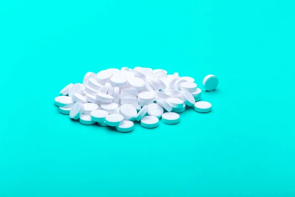 Pile Pills Green Background — Stock Photo, Image