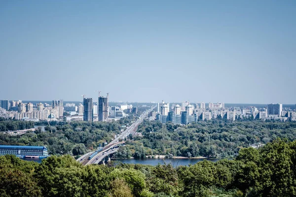 Město Kyjev Ano Pohled Levý Břeh — Stock fotografie