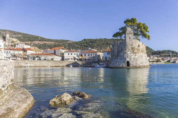 希腊 Nafpaktos 海滨堡垒 免版税图库照片
