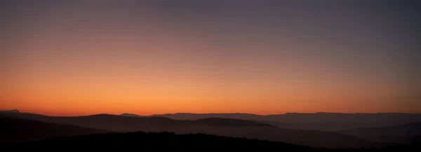 Panoramic View Predawn Twilight Good View Low Mountain Ranges Transparent — Stock Photo, Image