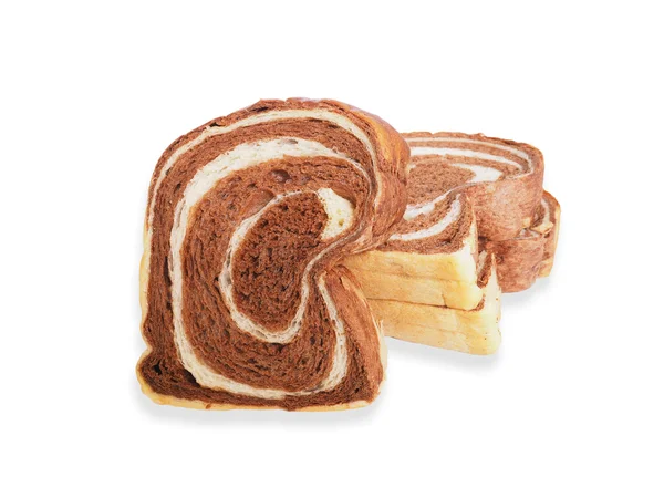 Εσωτερικη φέτες λευκό ψωμί και σοκολάτα. — Φωτογραφία Αρχείου