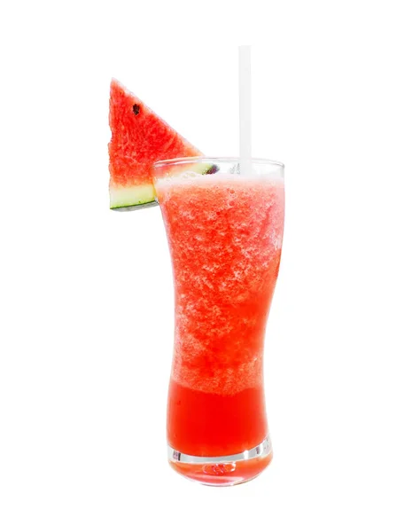 Glass of watermelon smoothie juice isolated — Stock Photo, Image